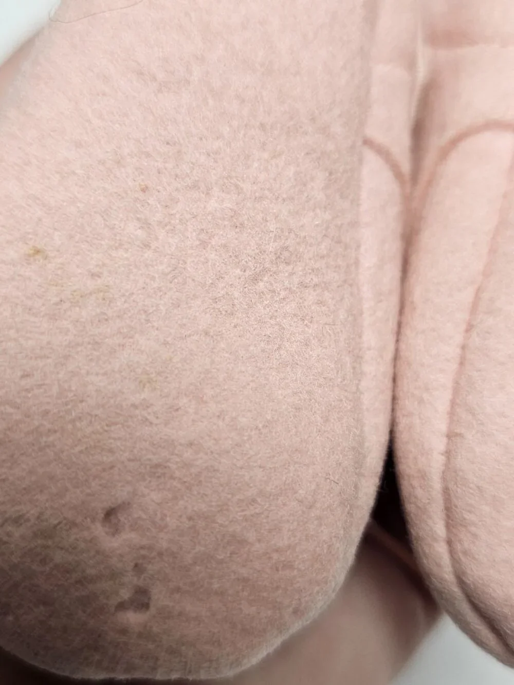 Vintage Infant Baby Deer Pink Felt Wool Satin Lace Made in Farmington USA Shoes